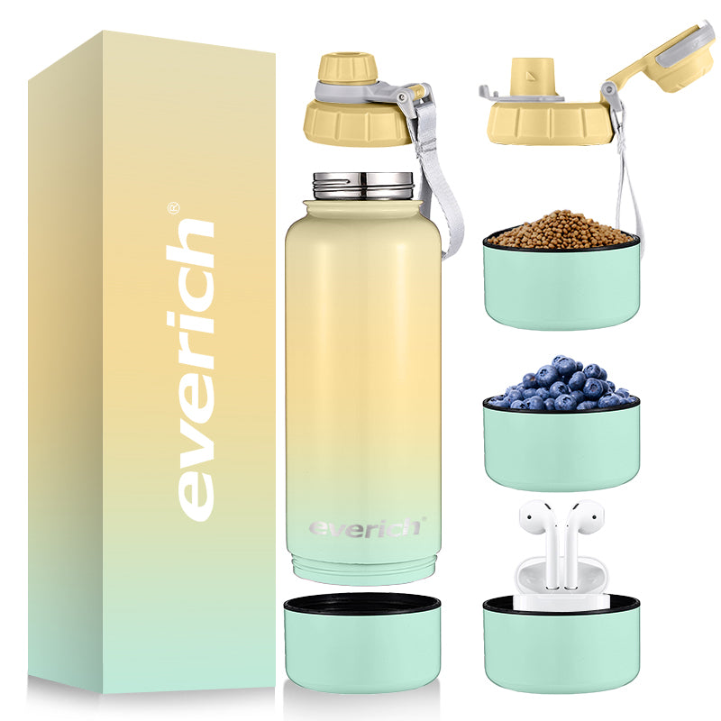 Tummy Tumblers™ Multi-Purpose Vacuum Insulated Bottle with Storage Bowl
