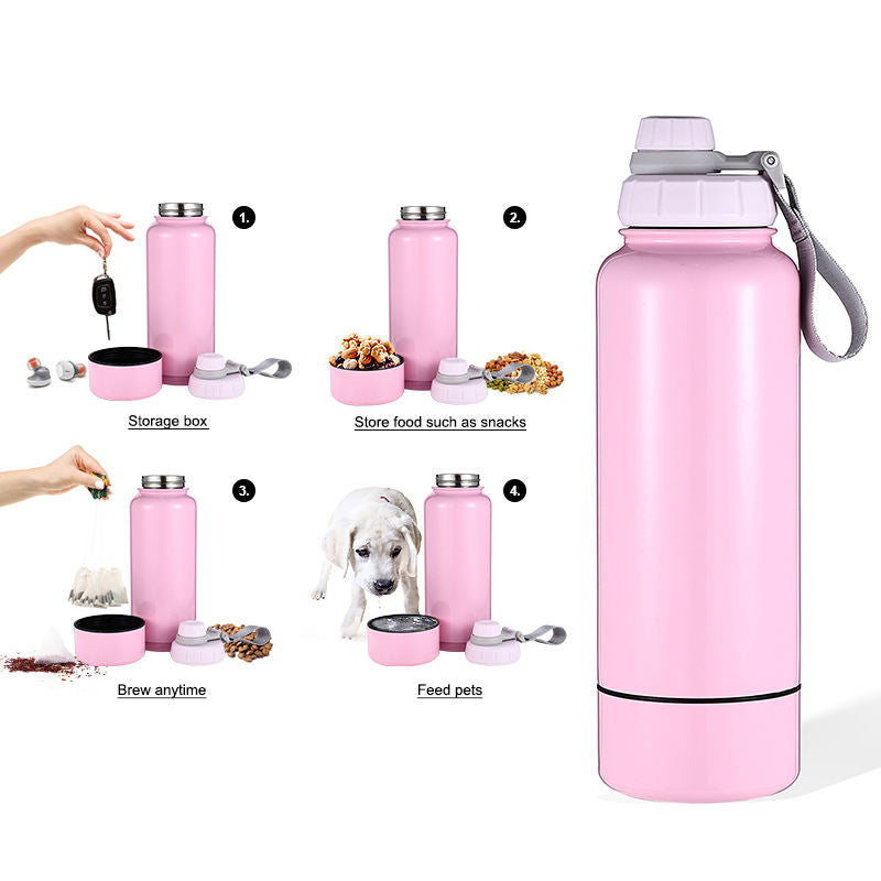 Tummy Tumblers™ Multi-Purpose Vacuum Insulated Bottle with Storage Bowl
