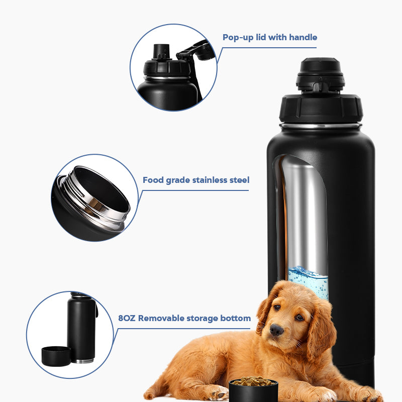 Tummy Tumblers™ Multi-Purpose Vacuum Insulated Bottle with Storage Bowl